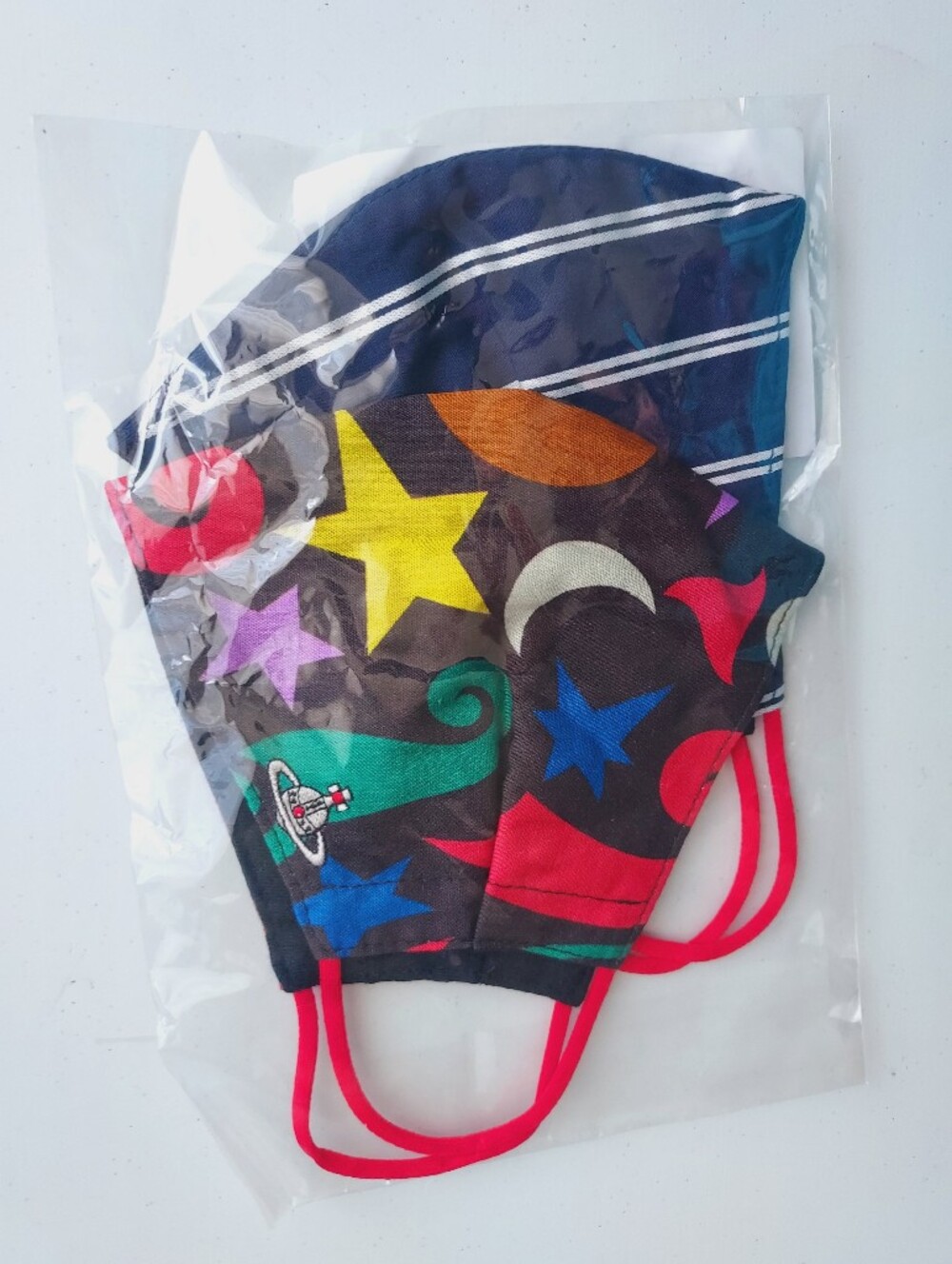 Vivienne Westwood Japan Star & Moon cotton Face Mask Black Prints 2 pcs set